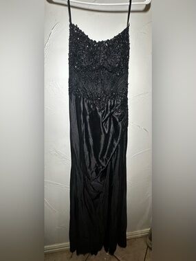 Ladivine by Cinderella Divine Elegant Black Strapless corset long Dress